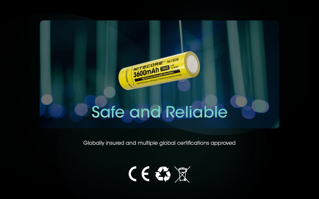 Nitecore NL1836 18650 3600mAh Rechargeable Li-on Battery Rechargeable Batteries Nitecore 