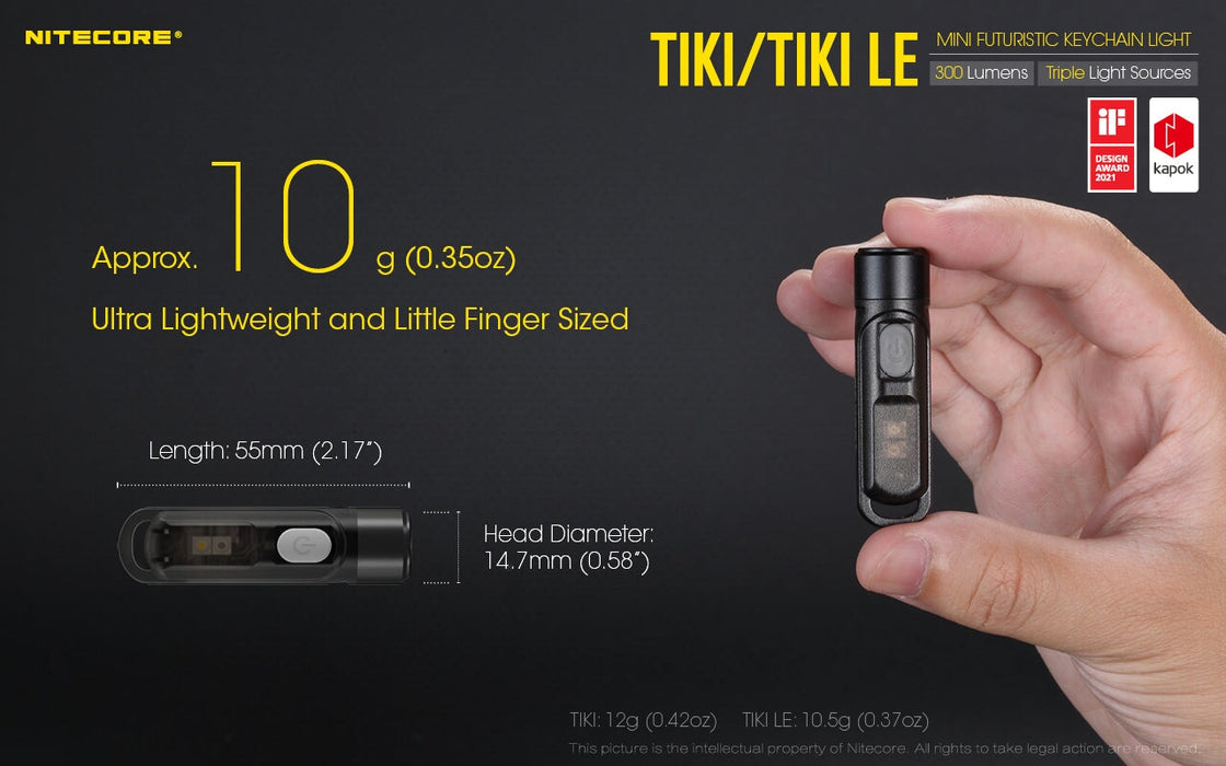 Nitecore TIKI LE USB-C Rechargeable Keychain Flashlight Keychain LED Flashlight Nitecore 